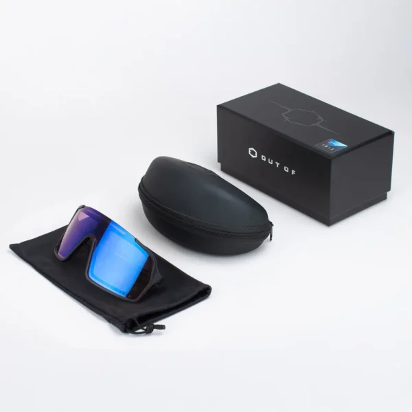 Gafas Deportivas Out Of Bot 3 Hybrid Negro Lente IRID Azul