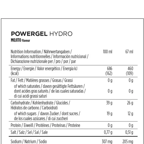 PowerBar PowerGel Hydro Mojito Cafeína 24 unidades