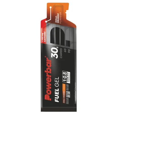 PowerBar Fuel Gel 30 Black Line Cola Orange + Caffeine 12 unidades
