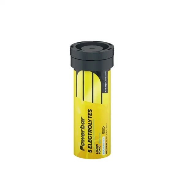PowerBar Tubo 5 Electrolitos Limón Tonic Cafeína 12 unidades