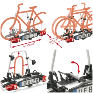 Portabicicletas Plegable Uebler i21 con control de distancia 2 Bicicletas 60º